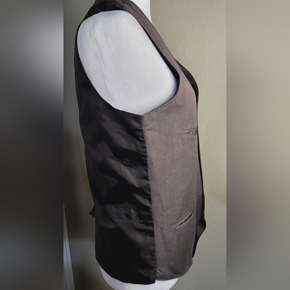 J.Ferrar Holiday Suit Vest Slim Fit Light Brown, Sz Small Buttons Sleeveless - Picture 2 of 9